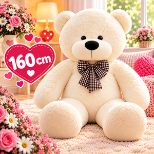 Grote witte knuffelbeer 160 cm