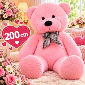 Grote rose knuffelbeer van 200 cm